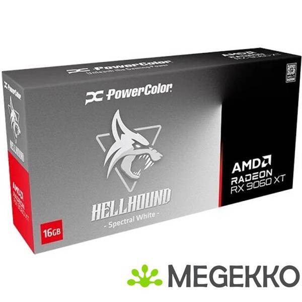 Grote foto powercolor hellhound radeon rx 9060 xt spectral white amd 16 gb gddr6 computers en software videokaarten