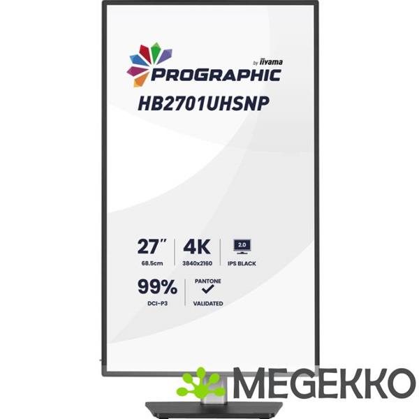 Grote foto iiyama prographic hb2701uhsnp b1 27 4k ultra hd ips black monitor computers en software overige computers en software