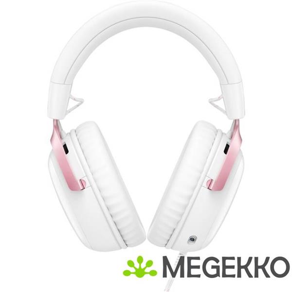 Grote foto hyperx cloud iii bedrade gaming headset in wit roze audio tv en foto koptelefoons