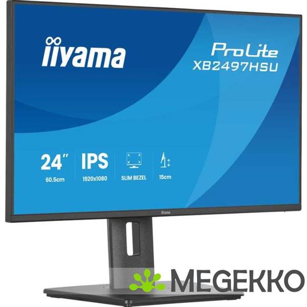 Grote foto iiyama prolite xb2497hsu b1 24 full hd ips monitor computers en software overige computers en software