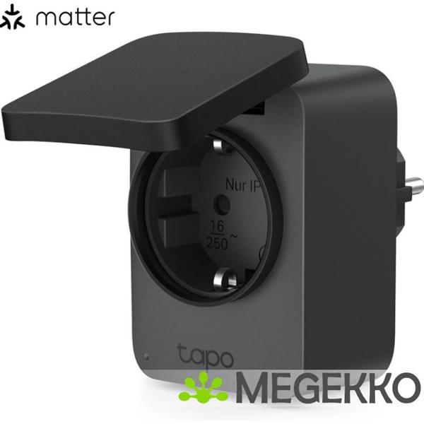 Grote foto tp link tapo p410m outdoor smart plug zwart computers en software overige computers en software