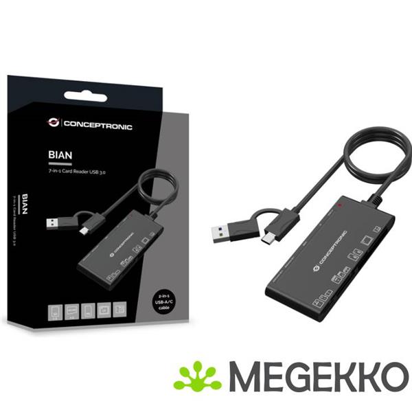 Grote foto conceptronic bian10b geheugenkaartlezer usb 3.2 gen 1 3.1 gen 1 type a type c zwart computers en software netwerkkaarten routers en switches