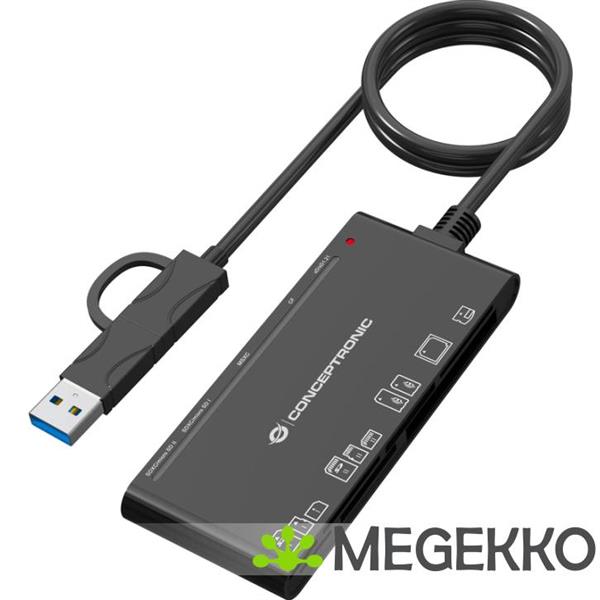 Grote foto conceptronic bian10b geheugenkaartlezer usb 3.2 gen 1 3.1 gen 1 type a type c zwart computers en software netwerkkaarten routers en switches