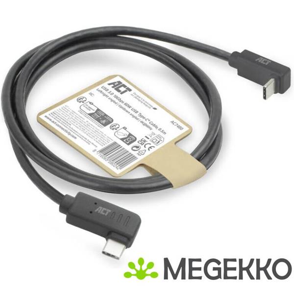Grote foto act usb 3.0 10gbps 60w usb type c haaks horizontaal usb type c haaks verticaal 0.5m computers en software overige computers en software