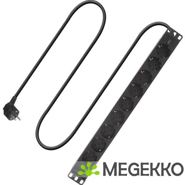 Grote foto act stekkerdoos pdu 19 inch cee7 7 8 voudig type f. 2.5m h05vv f 3g1.5 computers en software overige