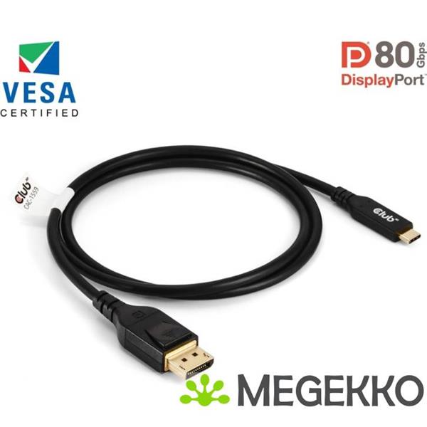 Grote foto club3d usb type c cable to dp 2.1 bi directional vesa dp80 certified cable m m 1m 3.28ft computers en software overige computers en software