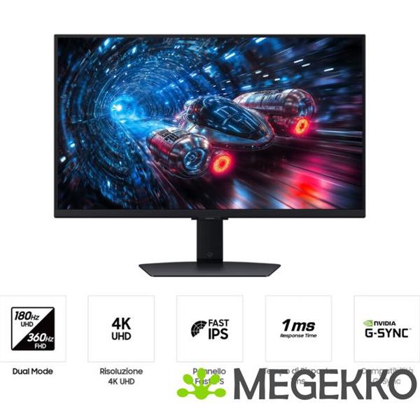 Grote foto samsung odyssey g7 ls27fg702euxen 27 4k 180hz fhd 360hz dual mode ips gaming monitor computers en software overige computers en software
