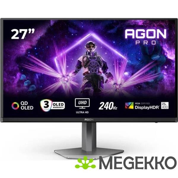 Grote foto aoc agon pro ag276uzd 27 qd oled 240hz 4k gaming monitor computers en software overige computers en software