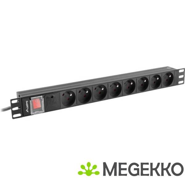 Grote foto lanberg pdu 08e 0200 bk energiedistributie 8 ac uitgang en 1u zwart computers en software overige
