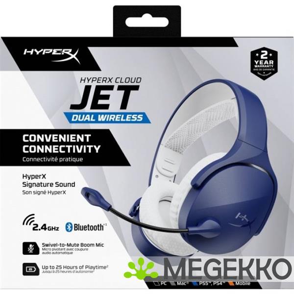 Grote foto hyperx cloud jet draadloze headset in blauw audio tv en foto koptelefoons