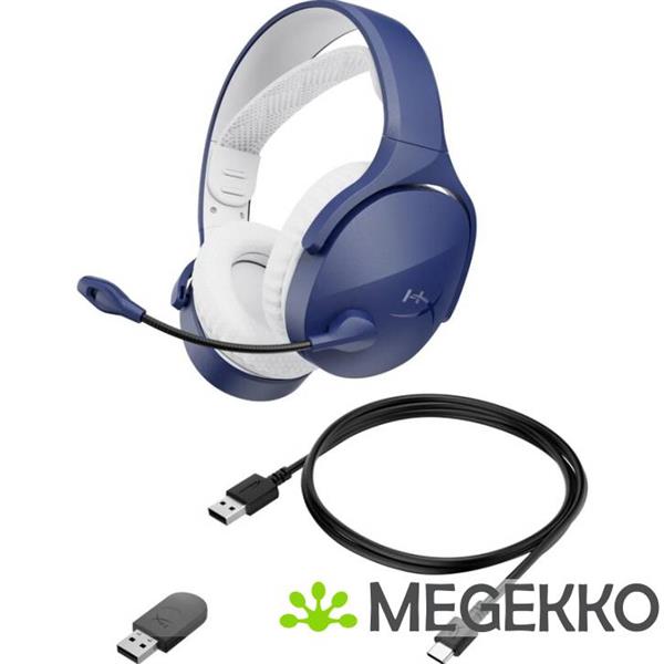 Grote foto hyperx cloud jet draadloze headset in blauw audio tv en foto koptelefoons