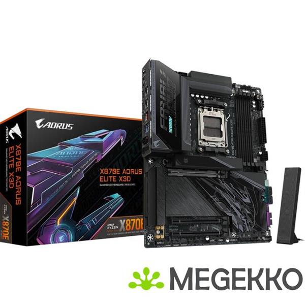 Grote foto gigabyte x870e aorus elite x3d computers en software moederborden