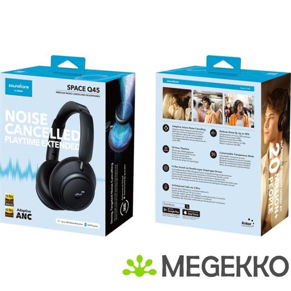 Grote foto anker soundcore space q45 draadloos zwart audio tv en foto koptelefoons