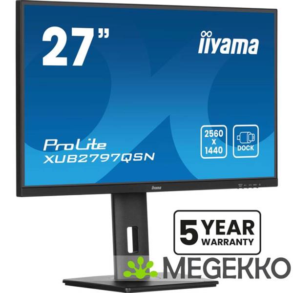 Grote foto iiyama prolite xub2797qsn b2 27 quad hd usb c 100hz ips monitor computers en software overige computers en software