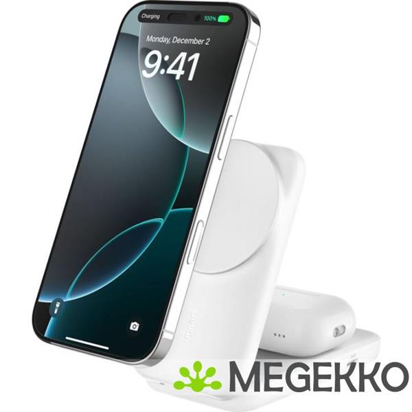 Grote foto belkin ultracharge 25w qi2 2in1 magnetic charger plus usb c eu white square binnen audio tv en foto algemeen