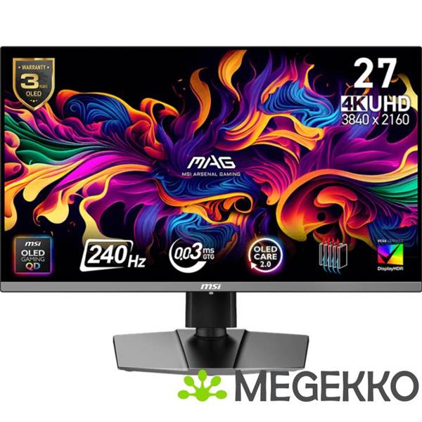 Grote foto msi mag 272up qd oled x24 27 ultra hd 240hz oled gaming monitor computers en software overige computers en software