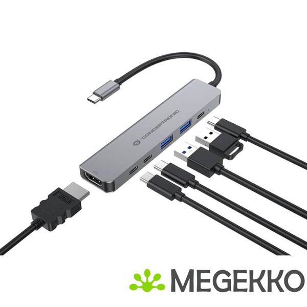 Grote foto conceptronic donn33g laptop dock poortreplicator bedraad usb 3.2 gen 1 3.1 gen 1 type c zilver computers en software overige computers en software