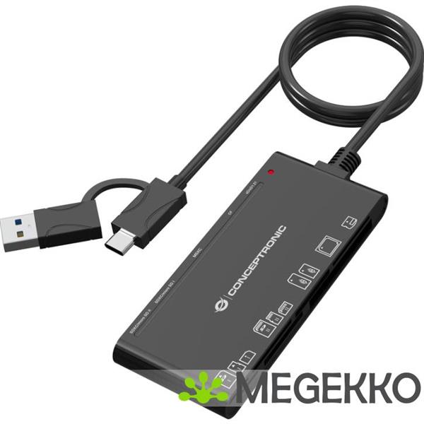 Grote foto conceptronic bian10b geheugenkaartlezer usb 3.2 gen 1 3.1 gen 1 type a type c zwart computers en software netwerkkaarten routers en switches