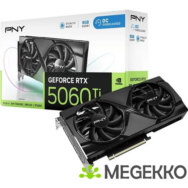 Grote foto pny geforce rtx 5060 ti 8gb overclocked dual fan computers en software videokaarten