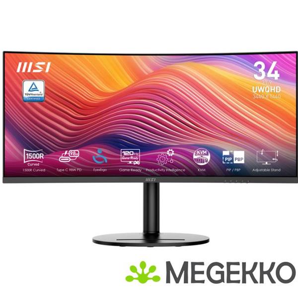 Grote foto msi modern md342cqp 34 wide quad hd curved va usb c monitor computers en software overige computers en software
