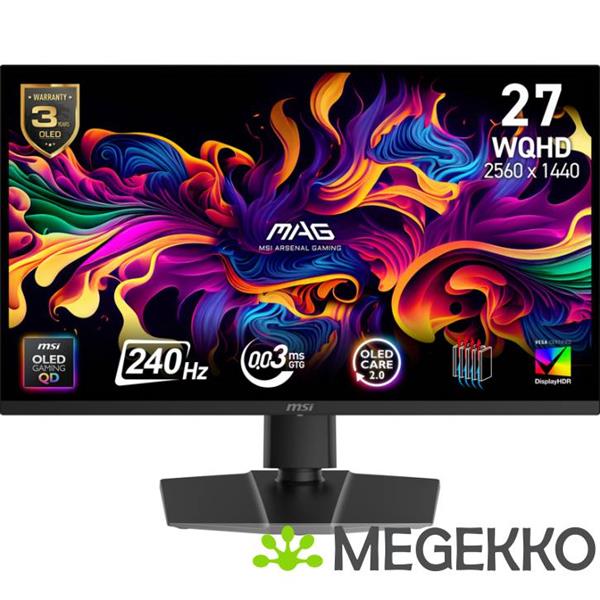 Grote foto msi mag 271qp qd oled x24 27 quad hd 240hz oled gaming monitor computers en software overige computers en software