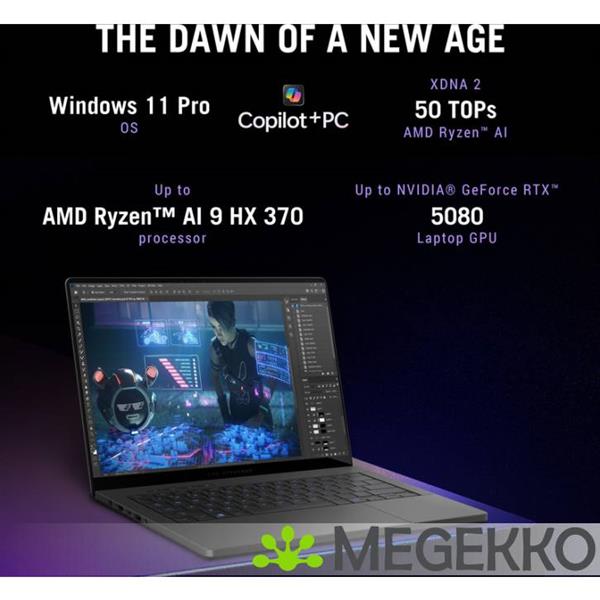 Grote foto asus rog zephyrus g14 ga403ww qs075w 14 amd ryzen ai 9 rtx 5080 gaming laptop computers en software overige computers en software