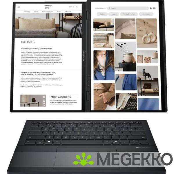 Grote foto asus zenbook duo ux8406ca pz032w intel 14 core ultra 9 oled laptop computers en software overige computers en software