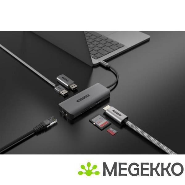 Grote foto sitecom 6 in 1 usb c lan multiport adapter computers en software overige computers en software