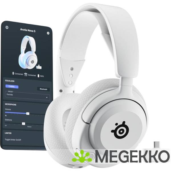 Grote foto steelseries arctis nova 5 wit draadloze gaming headset audio tv en foto koptelefoons