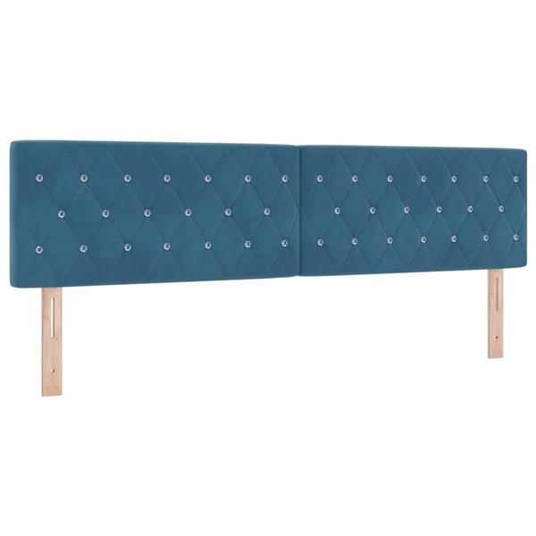 Grote foto vidaxl hoofdbord met hoofdeinde donkerblauw 180 cm nep leer antiek en kunst stoelen en banken