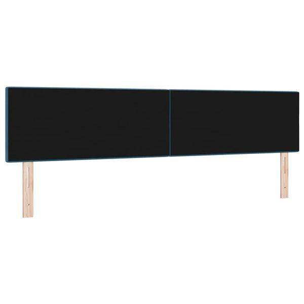 Grote foto vidaxl hoofdbord met hoofdeinde donkerblauw 200 cm nep leer antiek en kunst stoelen en banken