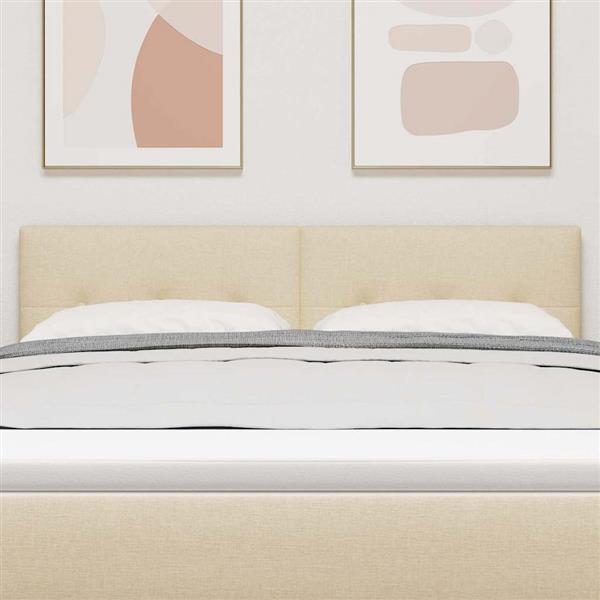 Grote foto vidaxl hoofdbord met hoofdeinde cr me 144 cm nep leer antiek en kunst stoelen en banken