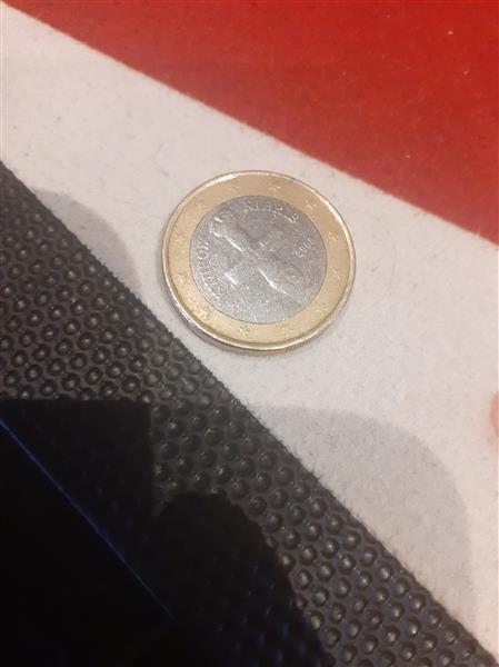 Grote foto euromunt. uniek stuk van 1 euro. verzamelen munten belgi