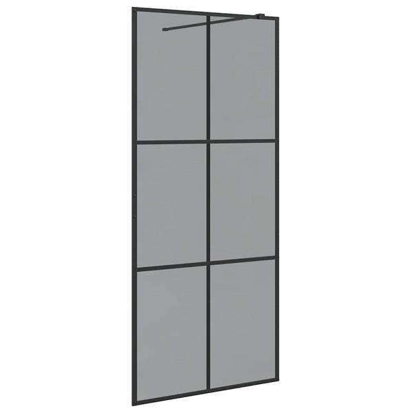 Grote foto vidaxl inloop douche wand zwart 90 x 195 cm gehard glas huis en inrichting complete badkamers