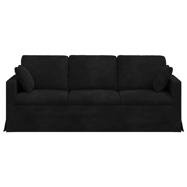 Grote foto vidaxl bank zwart 198 x 78 x 80 cm fluweel huis en inrichting bankstellen