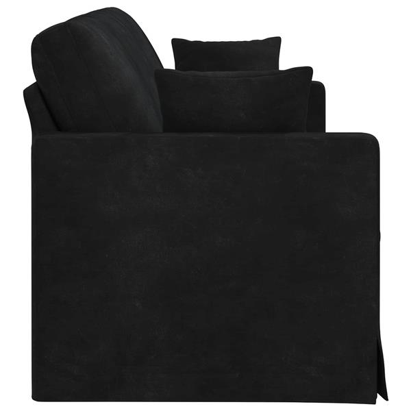 Grote foto vidaxl bank zwart 198 x 78 x 80 cm fluweel huis en inrichting bankstellen