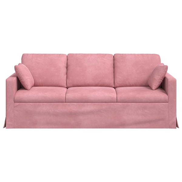 Grote foto vidaxl bank roze 198 x 78 x 80 cm fluweel huis en inrichting bankstellen