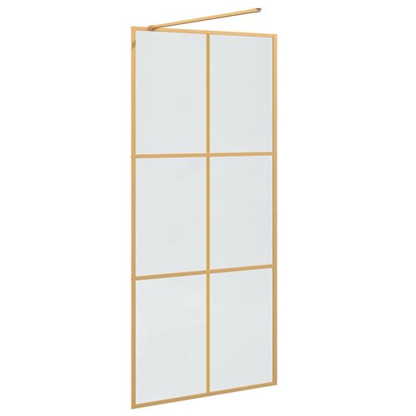 Grote foto vidaxl inloop douche wand goud 90 x 195 cm gehard glas huis en inrichting complete badkamers