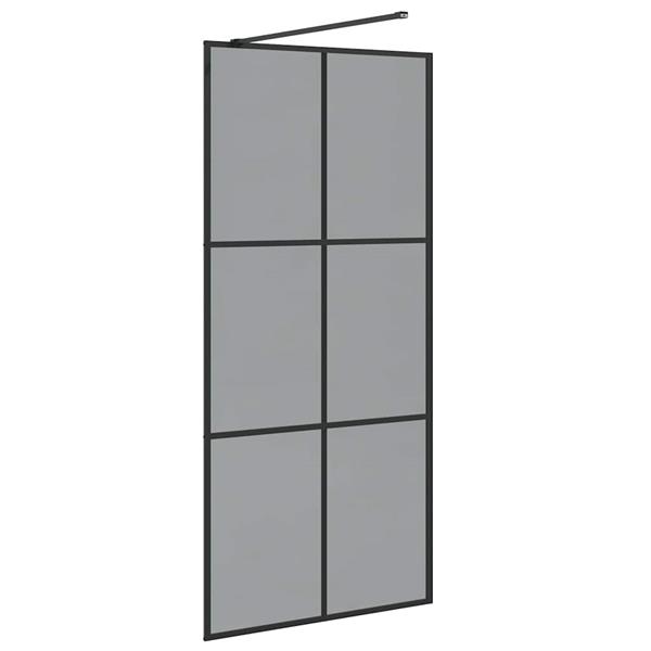 Grote foto vidaxl inloop douche wand zwart 90 x 195 cm gehard glas huis en inrichting complete badkamers