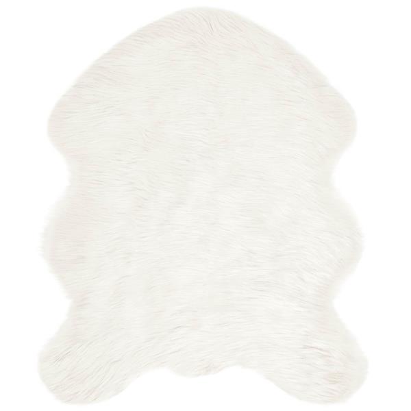 Grote foto vidaxl tapijt van imitatie tafalla wit 50 x 80 cm polyester huis en inrichting vloerbedekking en kleden