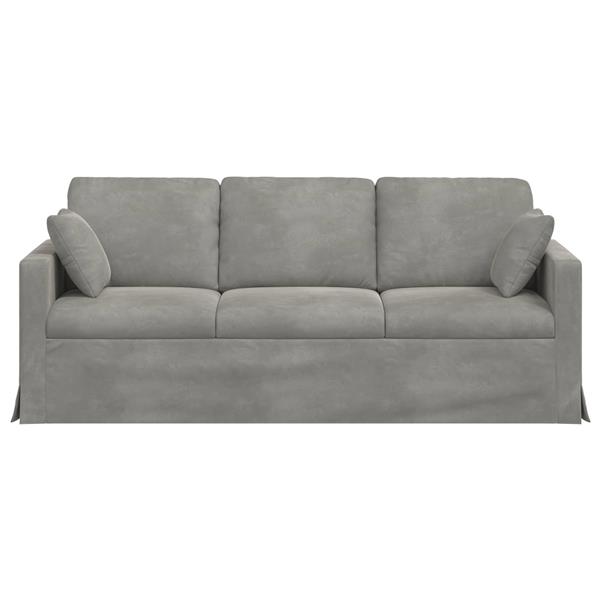 Grote foto vidaxl bank lichtgrijs 198 x 78 x 80 cm fluweel huis en inrichting bankstellen