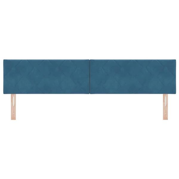 Grote foto vidaxl hoofdbord met hoofdeinde donkerblauw 200 cm fluweel antiek en kunst stoelen en banken