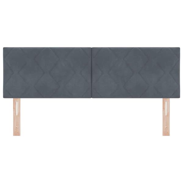 Grote foto vidaxl hoofdbord met hoofdeinde donkergrijs 144 cm fluweel antiek en kunst stoelen en banken