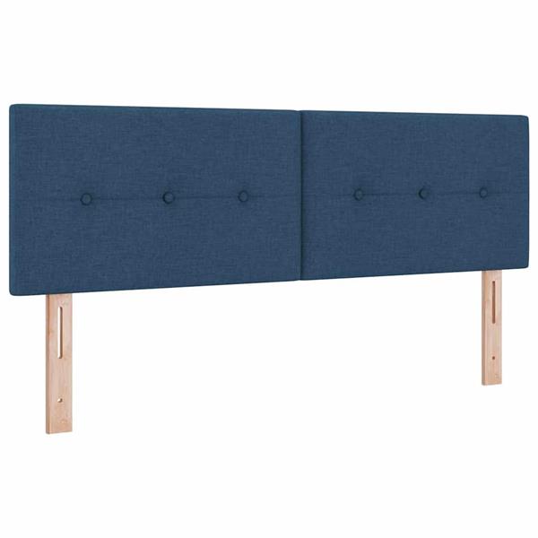 Grote foto vidaxl hoofdbord met hoofdeinde blauw 160 cm nep leer antiek en kunst stoelen en banken