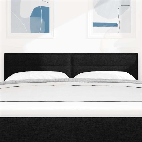 Grote foto vidaxl hoofdbord met hoofdeinde zwart 160 cm nep leer antiek en kunst stoelen en banken