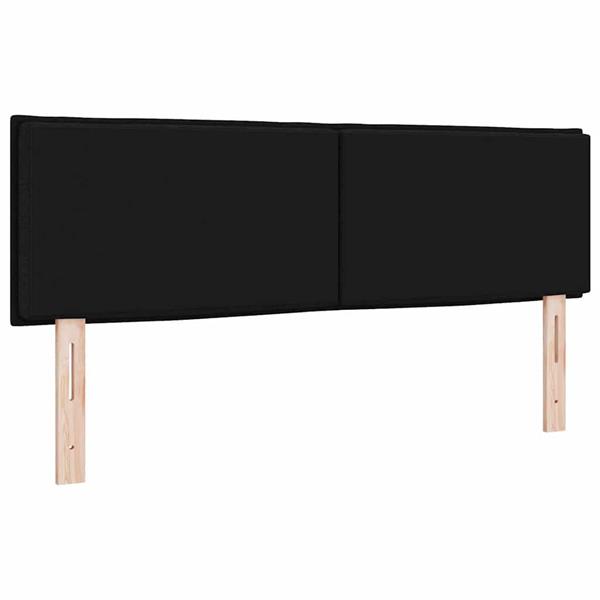 Grote foto vidaxl hoofdbord met hoofdeinde zwart 144 cm nep leer antiek en kunst stoelen en banken