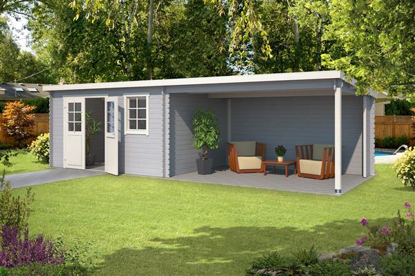 Grote foto blokhut met overkapping aida 760x275 vuren tuin en terras tuinhuisjes en blokhutten
