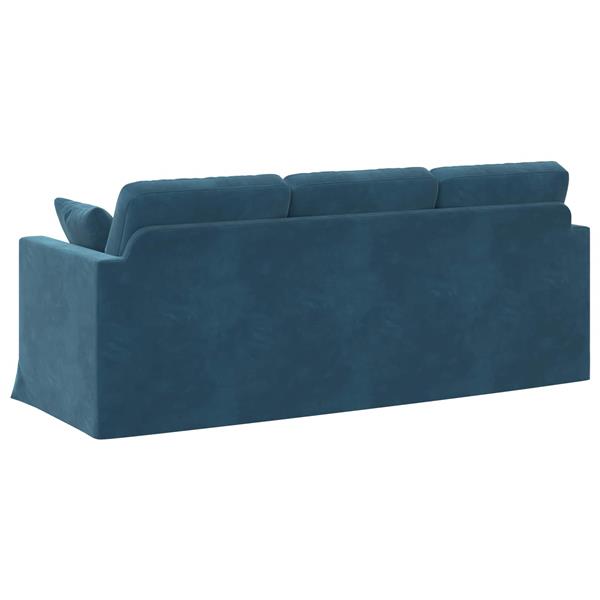 Grote foto vidaxl bank blauw 198 x 78 x 80 cm fluweel huis en inrichting bankstellen