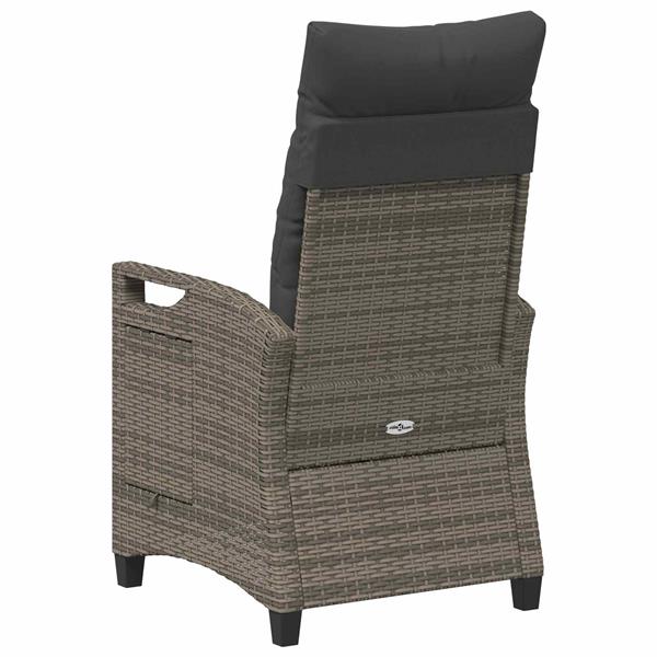 Grote foto vidaxl verstelbare tuinstoel grijs en donkergrijs 56 x 60 x 112 cm tuin en terras tuinmeubelen