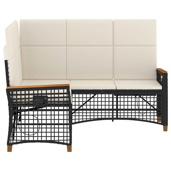 Grote foto vidaxl tuin ligbank set zwart en cream wit 164 x 164 x 112 cm tuin en terras tuinmeubelen